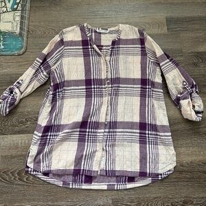 Woolrich Women’s XL Cotton Flannel V-Neck Button down shirt